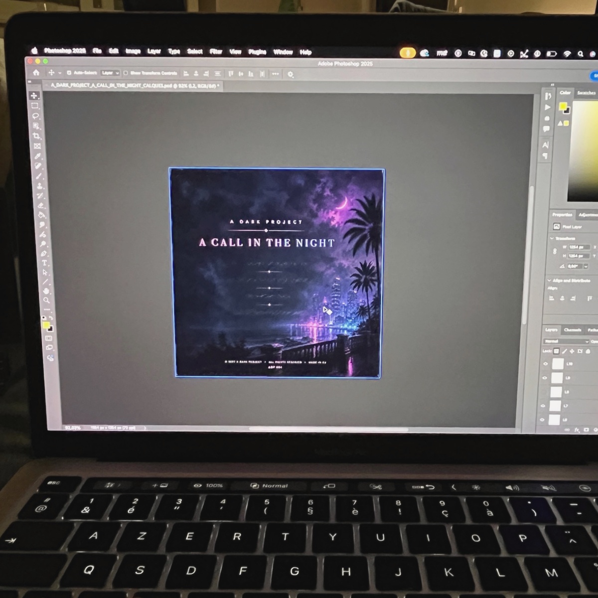 Working on the cover artwork