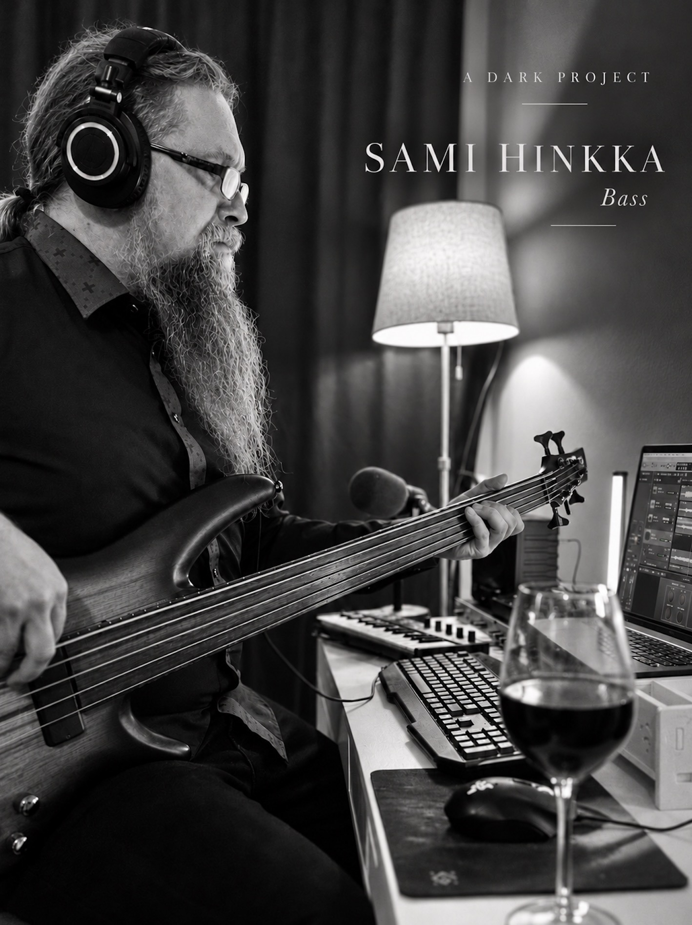 Sami Hinkka recording bass for A DARK PROJECT